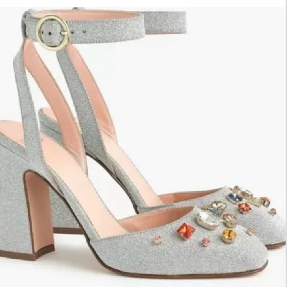 J. Crew - New Harlow Ankle Strap Pumps Block Heel
